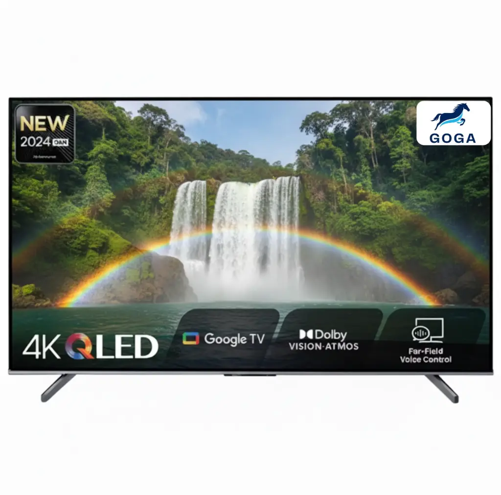 Goga 43" QLED 4K Ultra HD Smart Google TV (2024) with 4K AI Upscaler