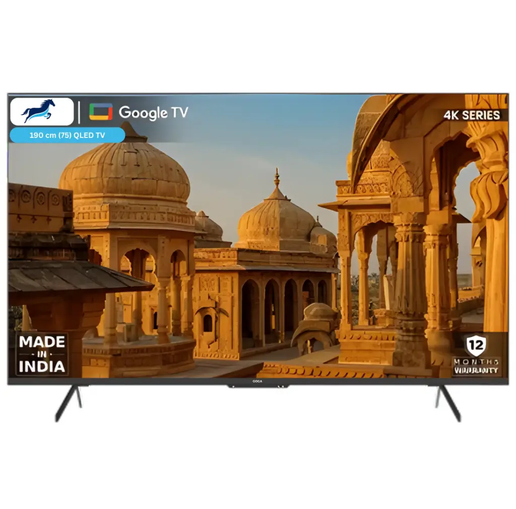 Goga190 cm (75 inch) QLED 4K Ultra HD Google TV with Dolby Vision & Dolby Atmos 